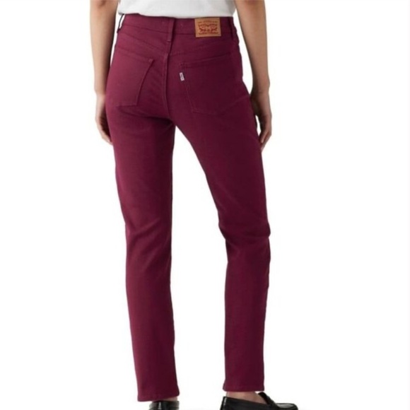 Levi’s | Women's Magenta 505 Straight Chino Pants Jeans, zip/button closure, 10 - Picture 10 of 14